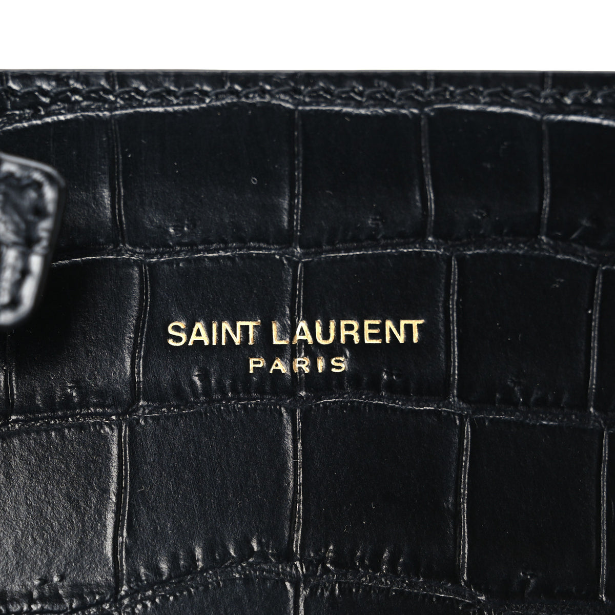 Calfskin Crocodile Embossed Baby Sac De Jour Black