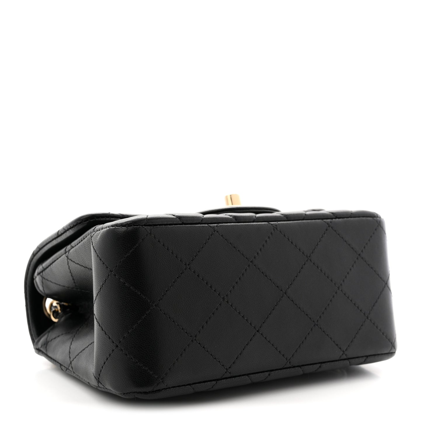 Lambskin Quilted Mini Square Flap Black