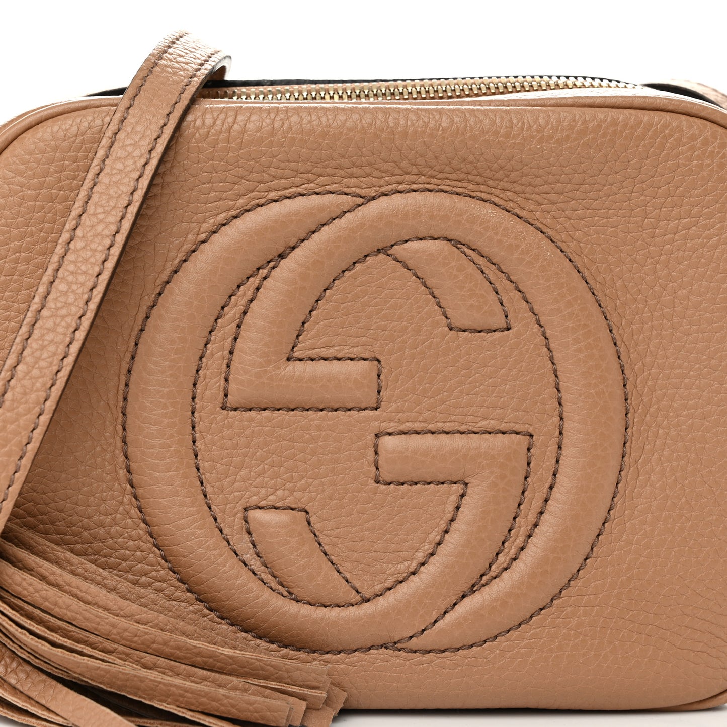Pebbled Calfskin Small Soho Disco Bag Camelia