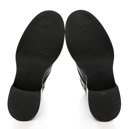 Louis Vuitton Calfskin Monogram Wonderland Flat Ranger Boots 37 Black 5 of 11