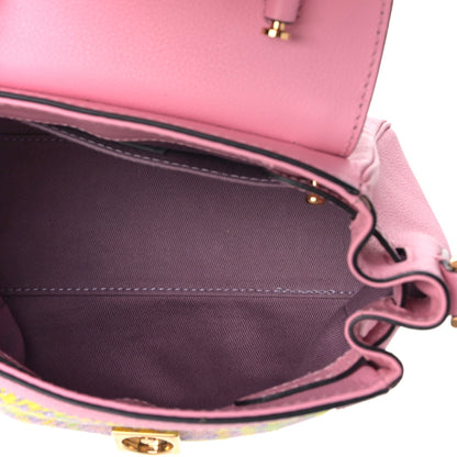 Versace Calfskin Tweed Medusa Small Top Handle Handbag Baby Pink Pineapple 5 of 8