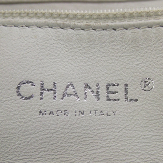 Leather Large Modern Chain Tote White