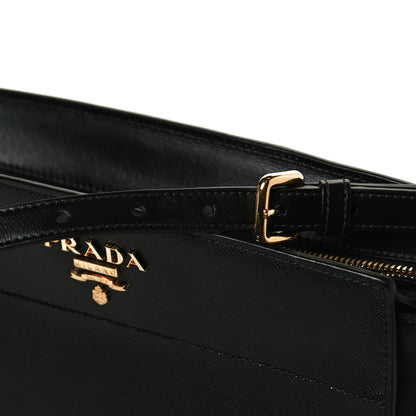 Prada Saffiano City Calfskin Esplanade Crossbody Bag Black 11 of 11