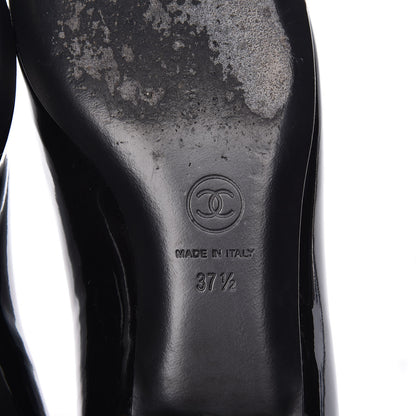 Chanel Patent Calfskin Pearl CC Oxfords 37.5 Black 8 of 10