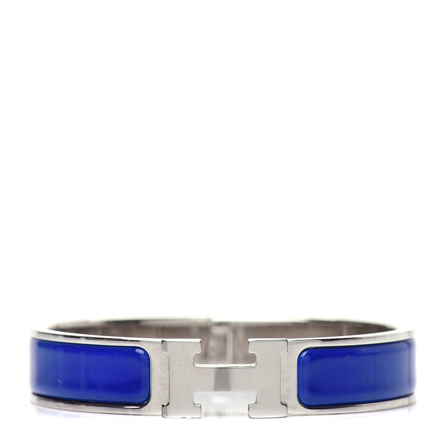 Hermes Narrow Enamel Clic Clac H Bracelet PM Bleu Royal 1 of 4