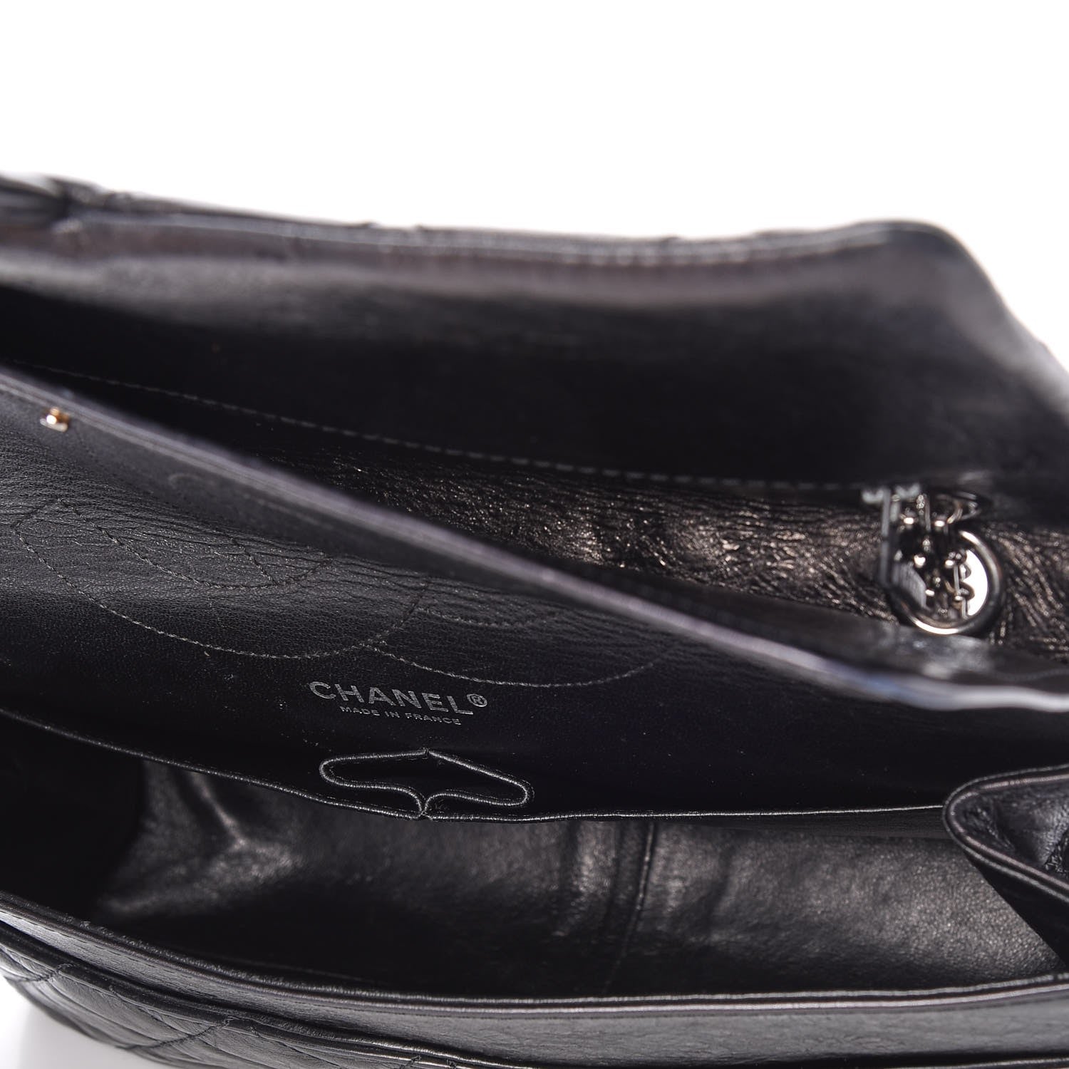 Chanel Metallic Aged Calfskin Quilted 2.55 Reissue 227 Flap Black 6 of 12