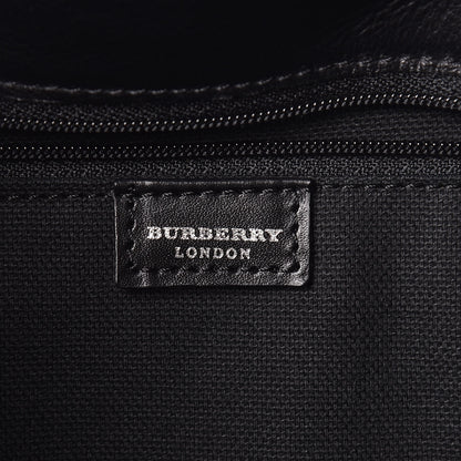 Burberry Smooth Calfskin Haymarket Check Horn Shoulder Bag Black 8 of 9