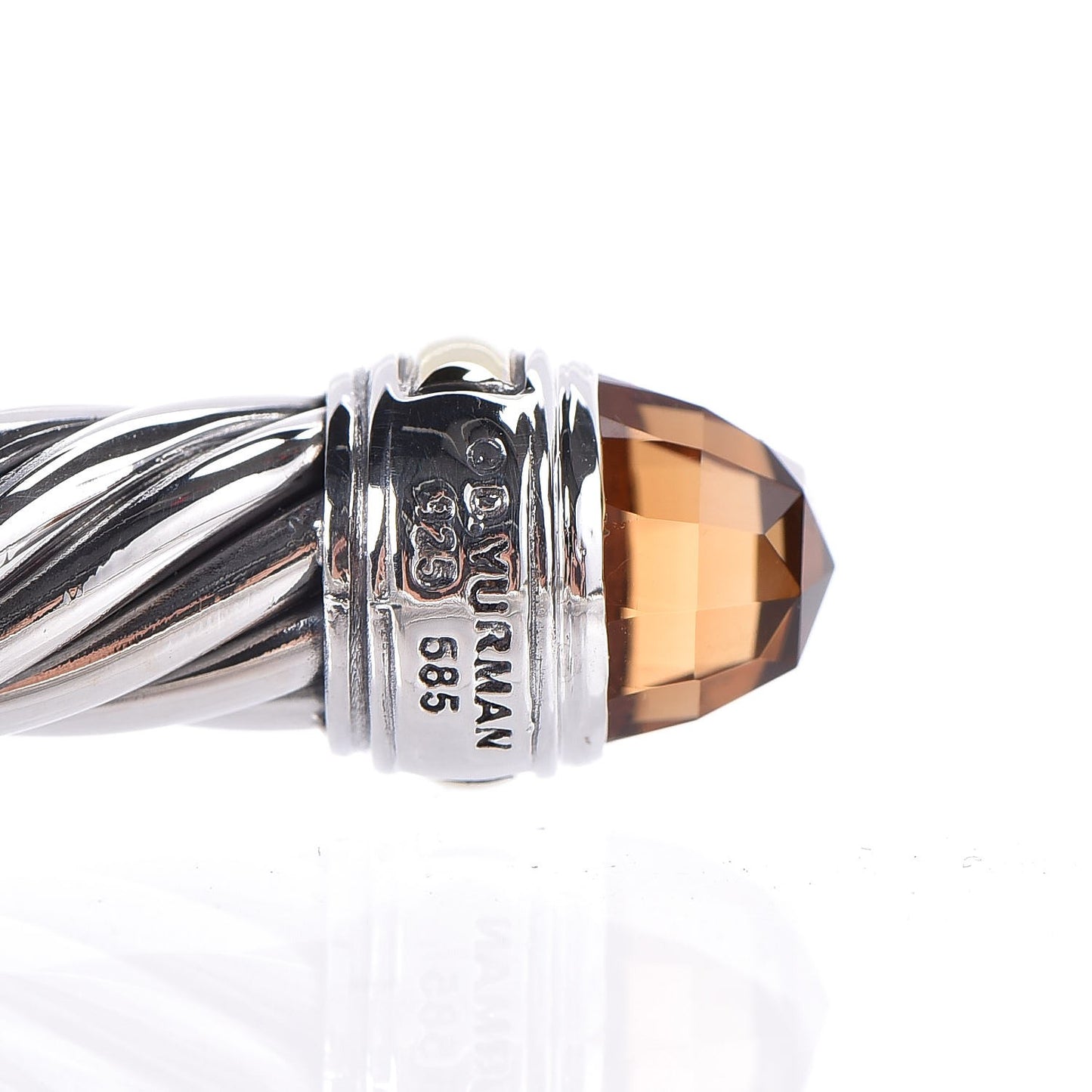 Sterling Silver 14K Yellow Gold Citrine 7mm Cable Classics Bracelet