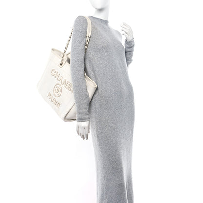Chanel Cotton Medium Deauville Tote White 2 of 16