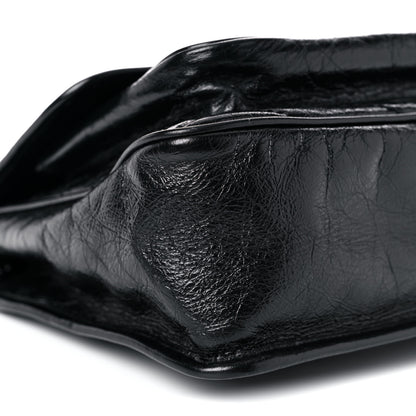 Saint Laurent Crinkled Calfskin Matelasse Monogram Medium Niki Chain Satchel Black 8 of 13