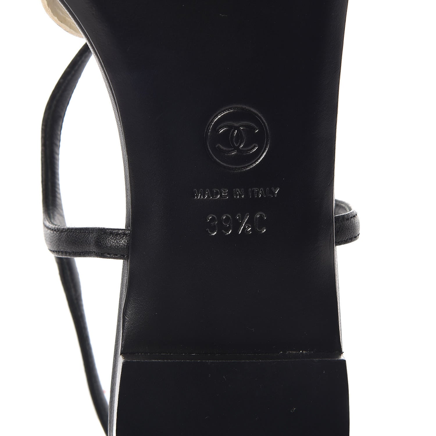 Chanel Lambskin Camellia Thong Sandals 39.5 Black White 6 of 8