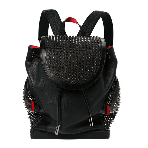 Calfskin Spiked Explorafunk Backpack Black