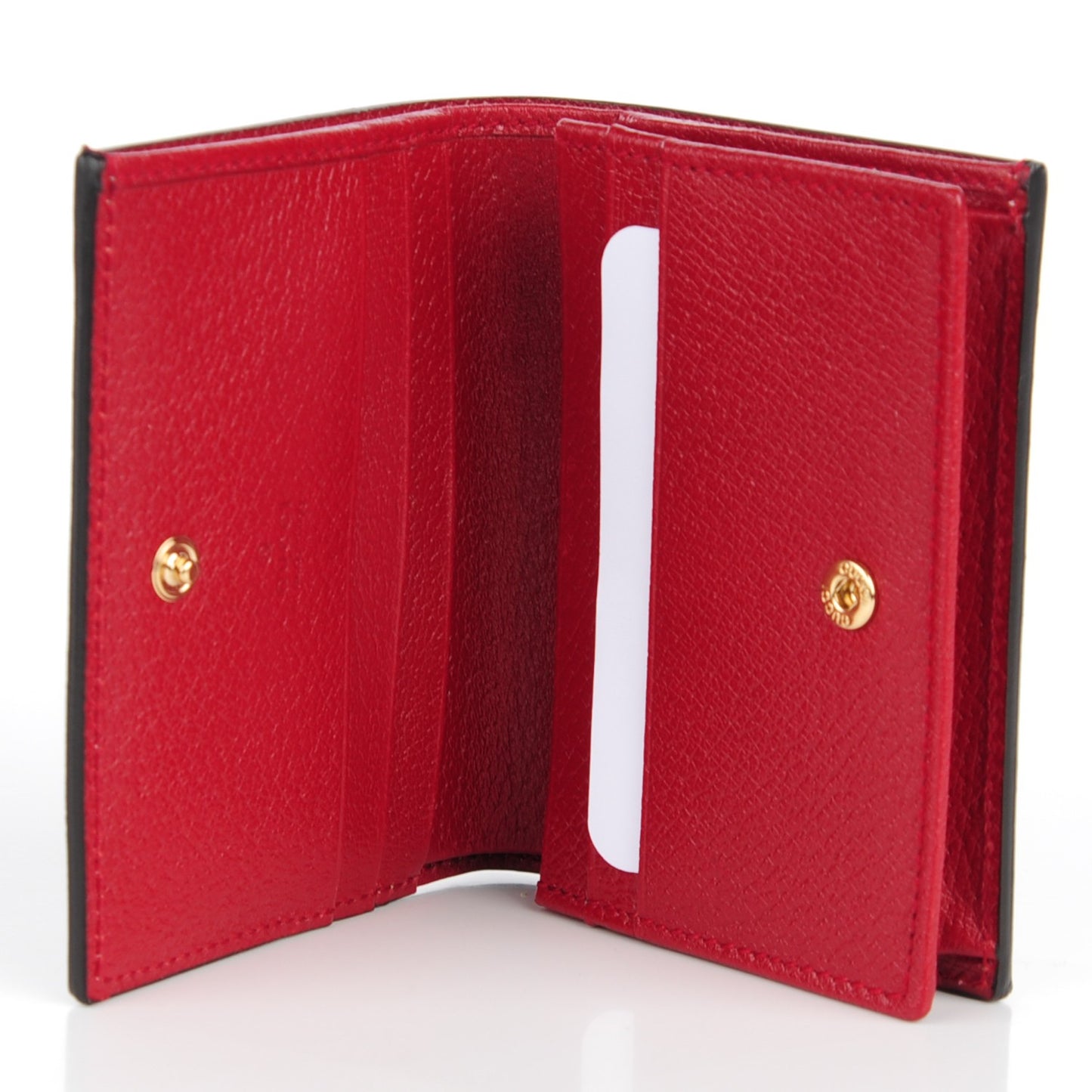 GG Supreme Monogram Tian Card Case Beige Multicolor Red
