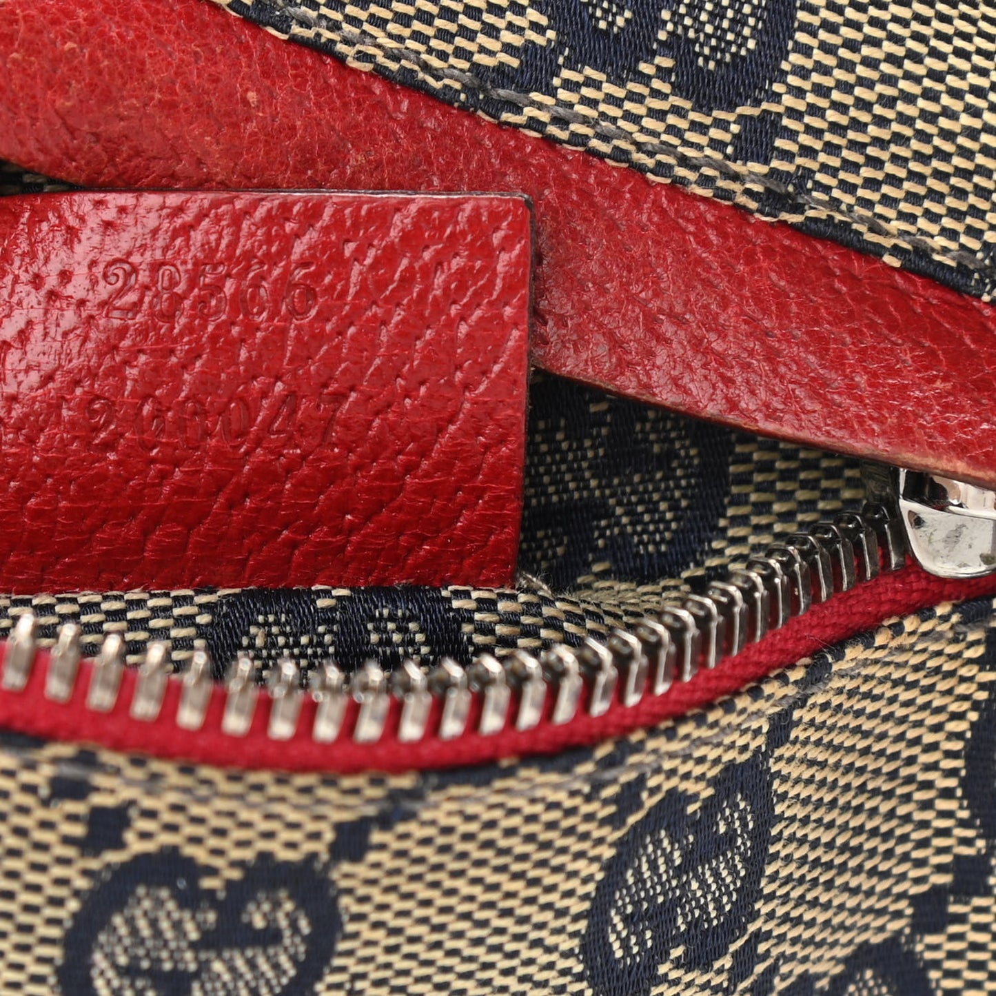 GG Monogram Web Double Pocket Belt Bag Navy Red