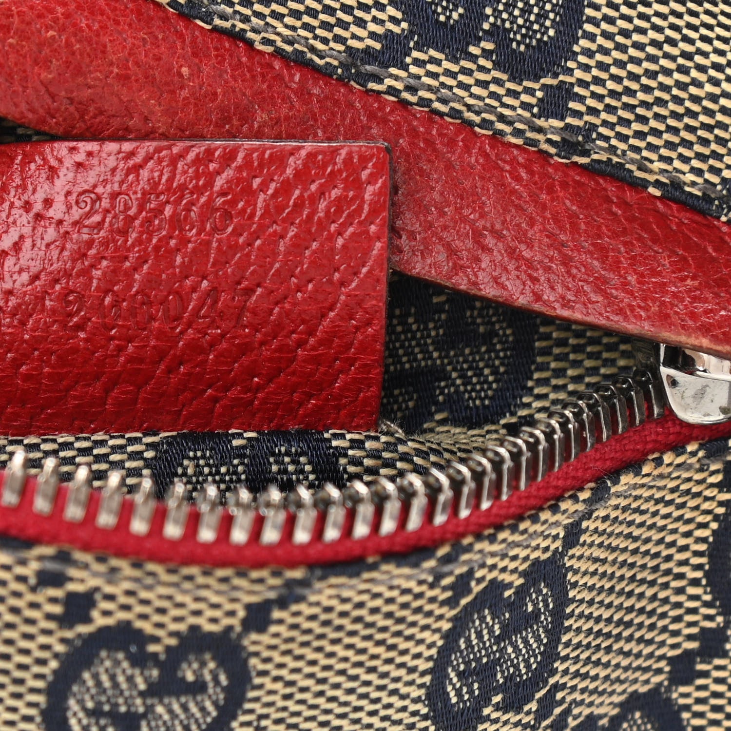 Gucci GG Monogram Web Double Pocket Belt Bag Navy Red 7 of 10