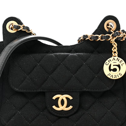 Chanel Jersey Quilted Small Wavy CC Hobo Black 8 of 11