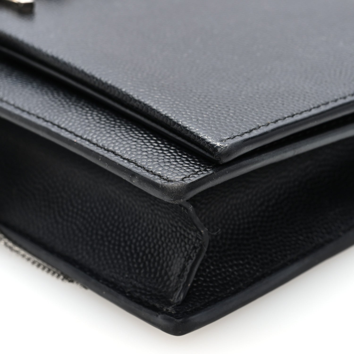 Saint Laurent Grain De Poudre Classic Monogram Kate Tassel Chain Wallet Black 9 of 9