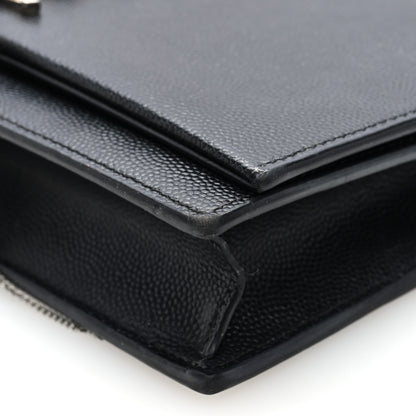 Saint Laurent Grain De Poudre Classic Monogram Kate Tassel Chain Wallet Black 9 of 9