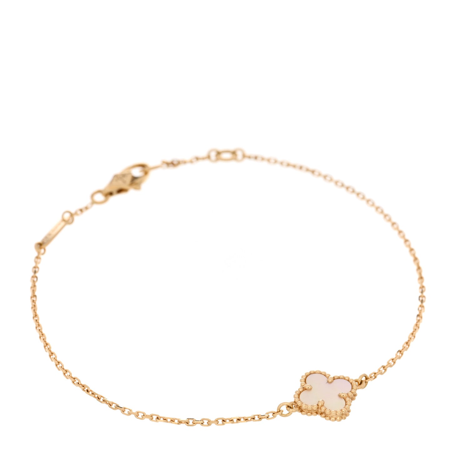 18K Yellow Gold Mother of Pearl Sweet Alhambra Bracelet