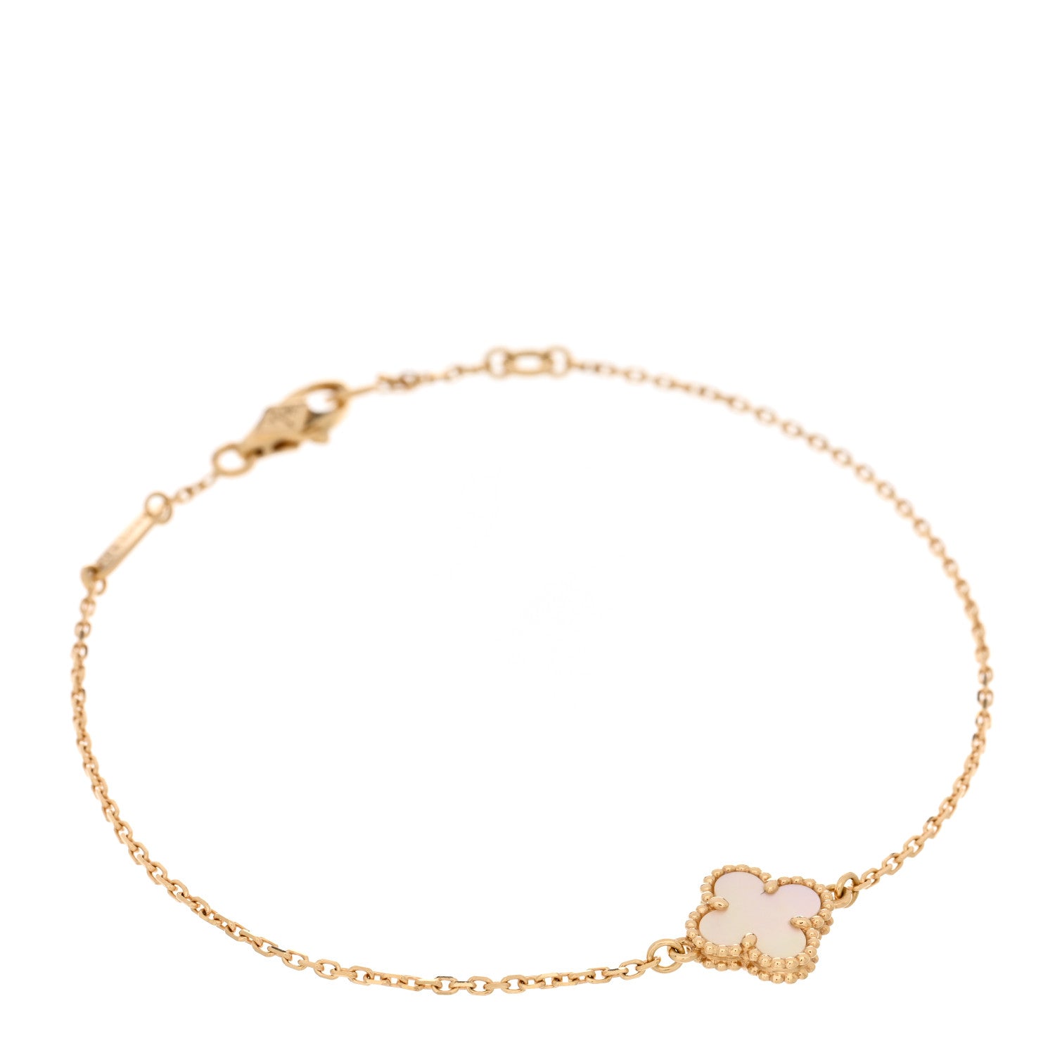 Van Cleef & Arpels 18K Yellow Gold Mother of Pearl Sweet Alhambra Bracelet 1 of 4