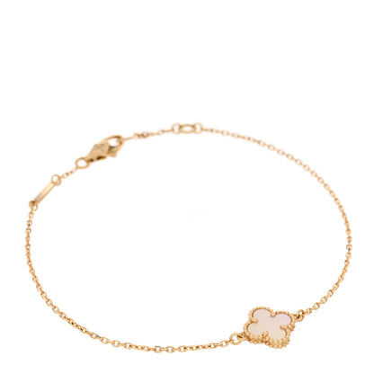 Van Cleef & Arpels 18K Yellow Gold Mother of Pearl Sweet Alhambra Bracelet 1 of 4