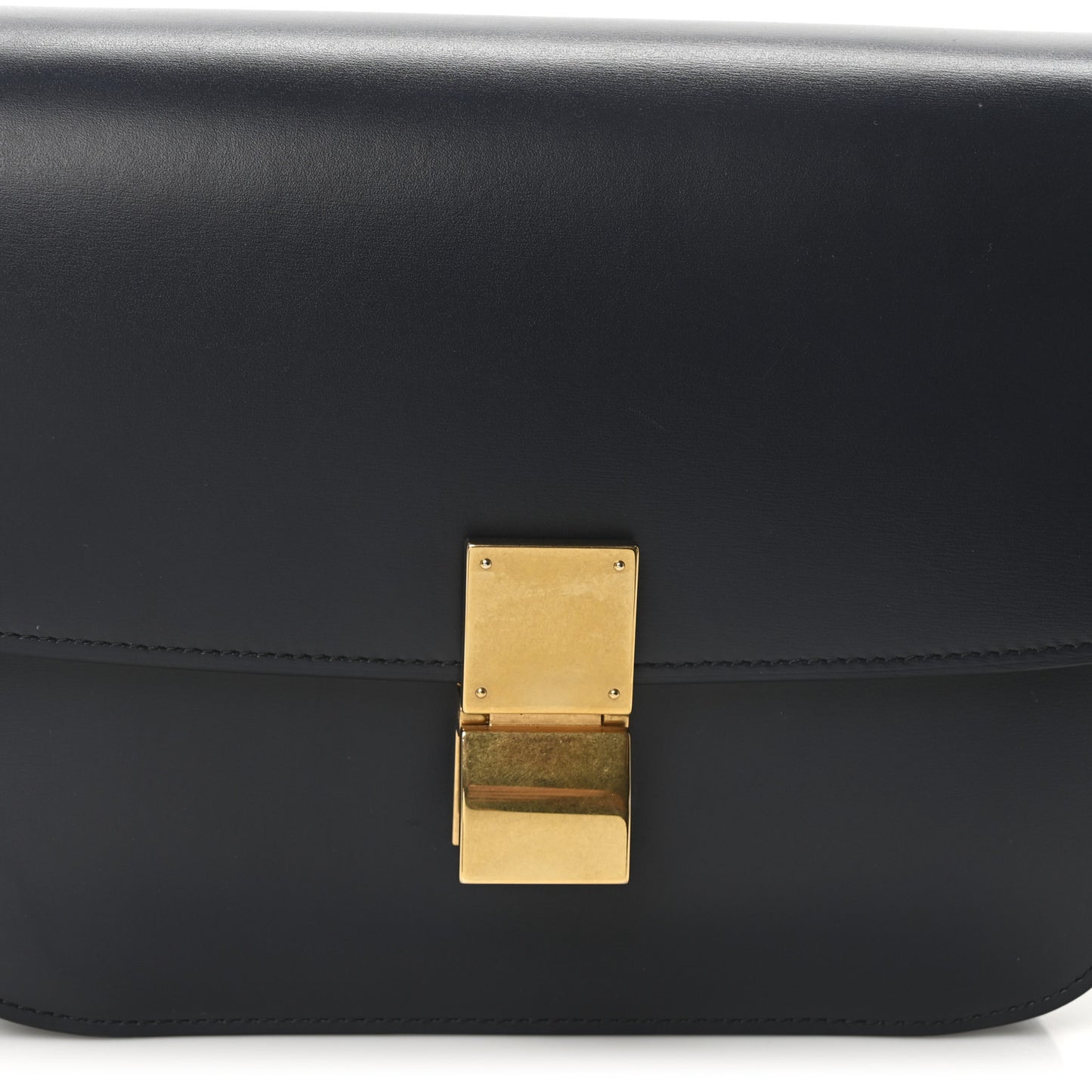 Box Calfskin Medium Classic Box Flap Bag Navy