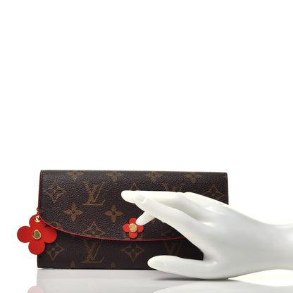 Louis Vuitton Monogram Bloom Flower Emilie Wallet Rouge 2 of 8