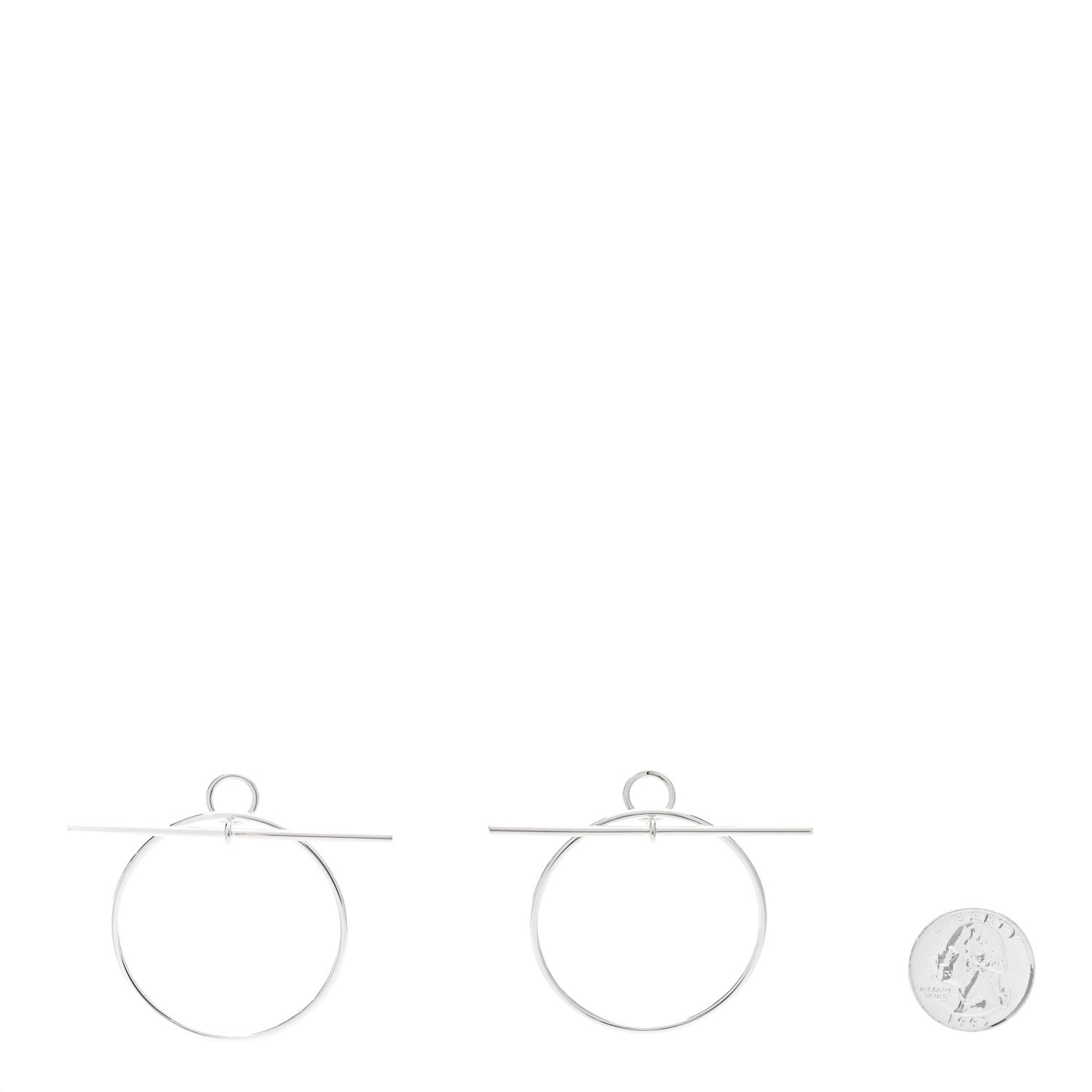 Hermes Sterling Silver MM Loop Earrings 2 of 6