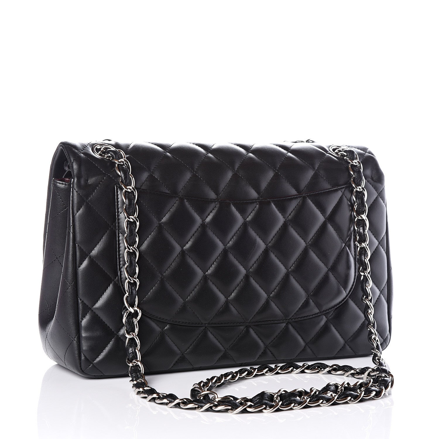 Chanel Lambskin Quilted Jumbo Double Flap Black 2 of 12