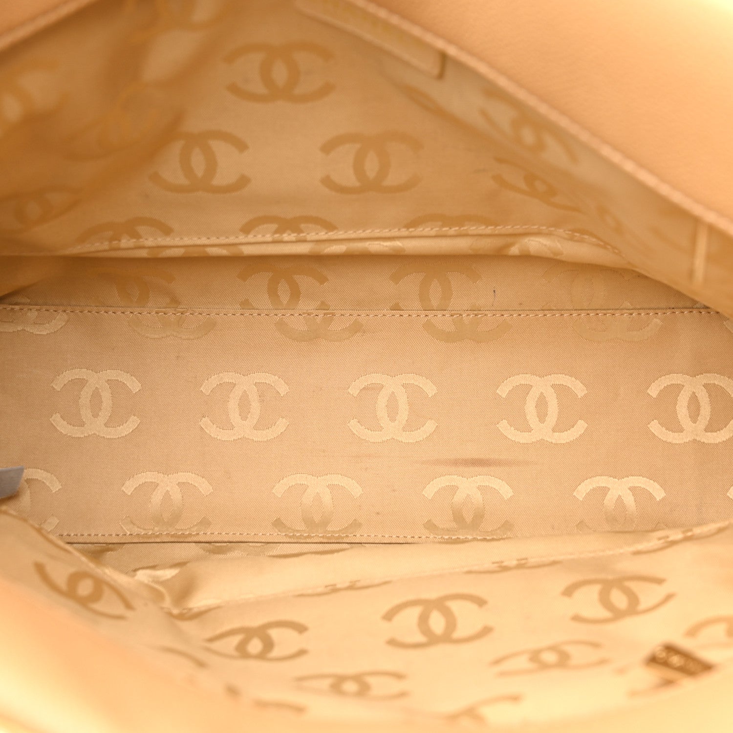 Chanel Caviar CC Stitched Medium Tote Beige 5 of 17