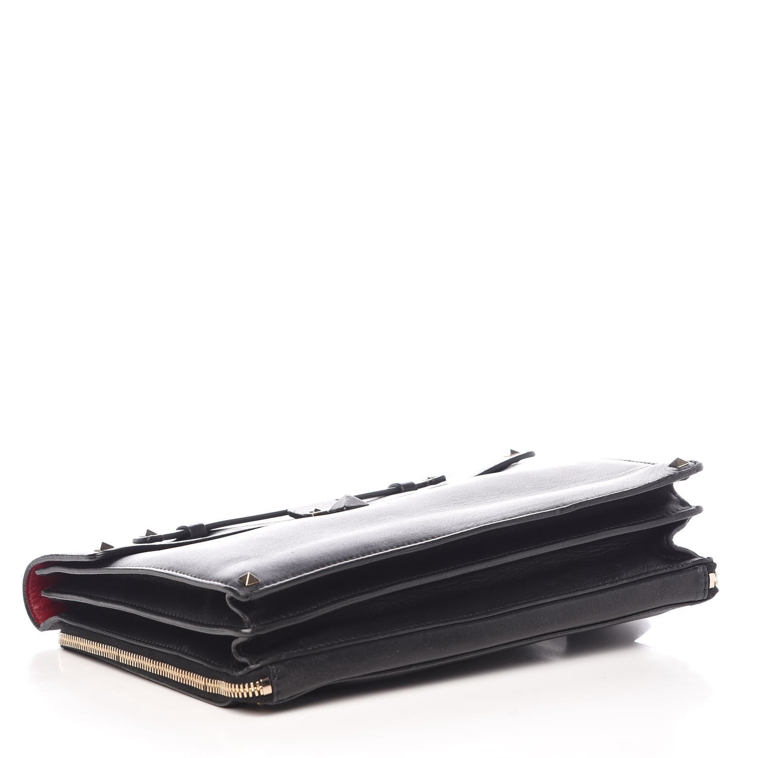 Valentino Garavani Vitello Rockstud Flap Clutch Bag Black 4 of 12