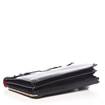 Valentino Garavani Vitello Rockstud Flap Clutch Bag Black 4 of 12