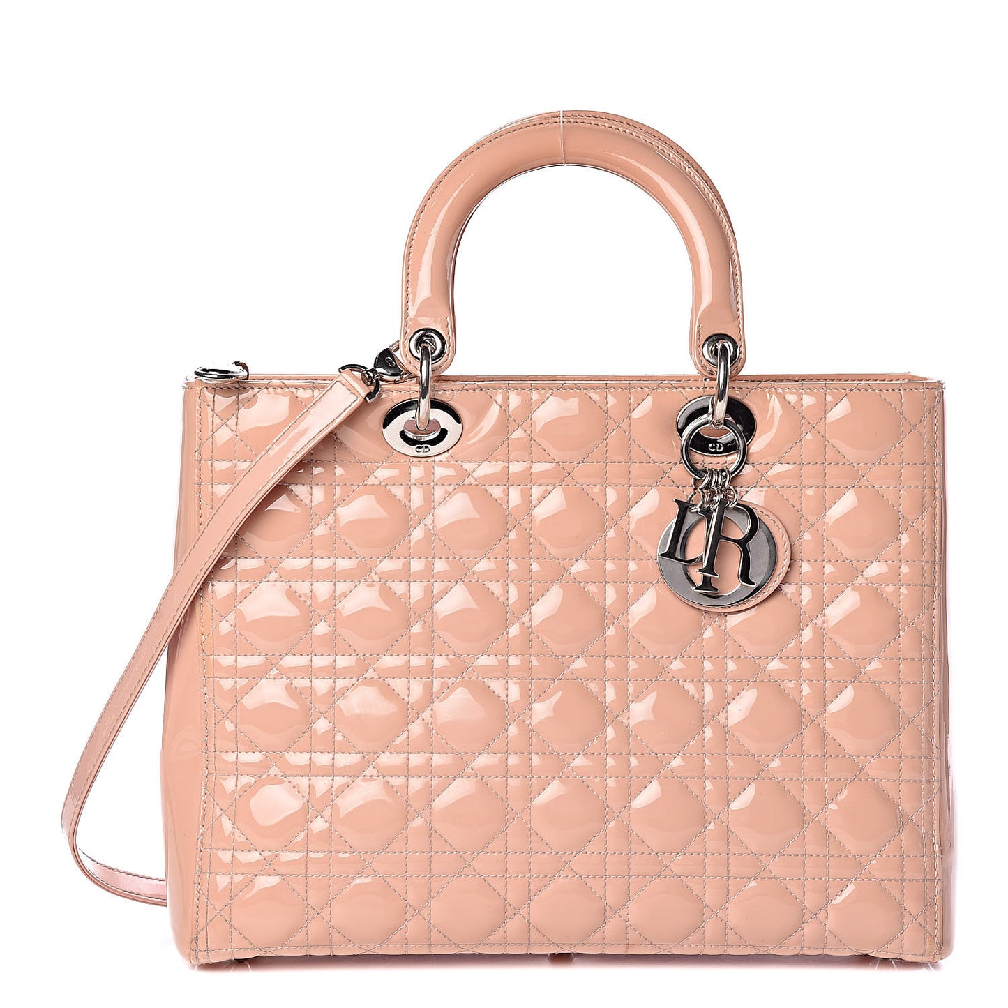 Patent Cannage Large Lady Dior Light Pink