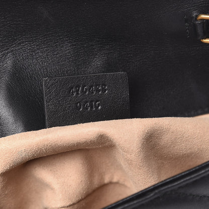 Gucci Calfskin Matelasse Super Mini GG Marmont Shoulder Bag Black 7 of 12