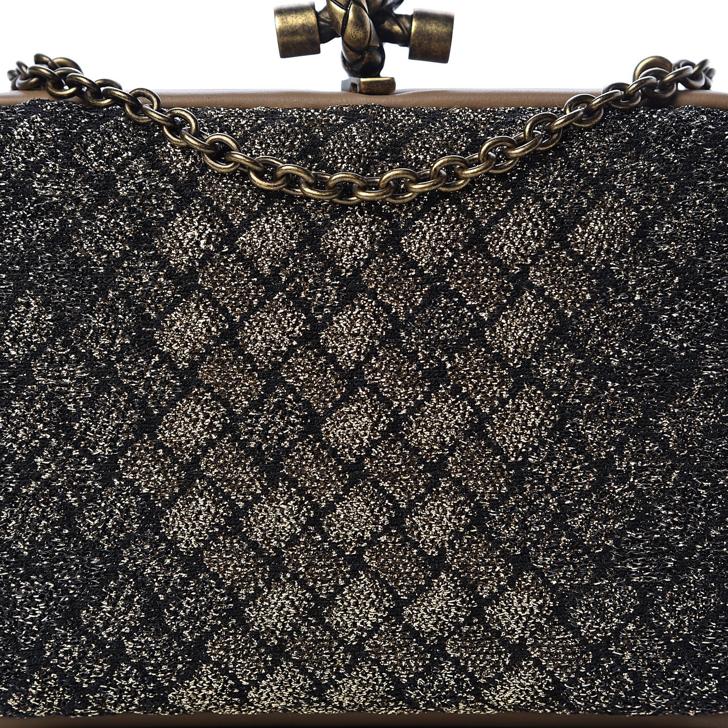 Lurex Intrecciato Chain Knot Clutch