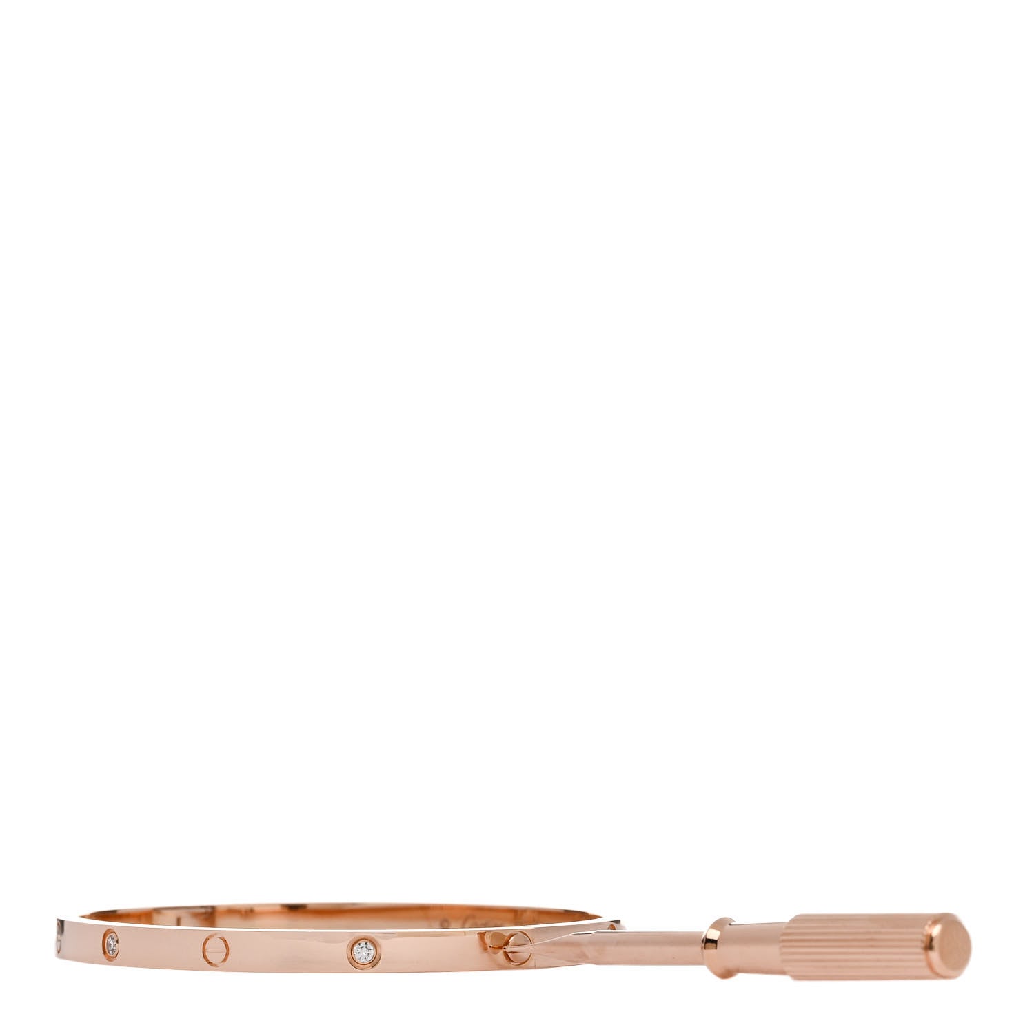 Cartier 18K Pink Gold 6 Diamond Small LOVE Bracelet 16 3 of 5