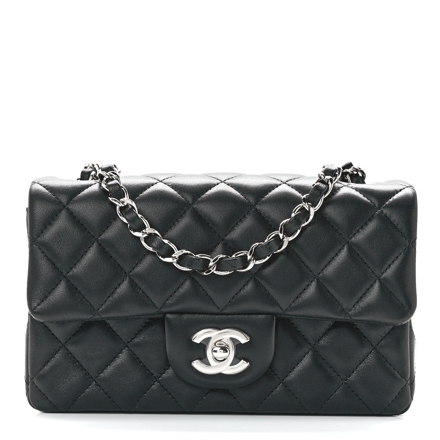 Chanel Lambskin Quilted Mini Rectangular Flap Black 1 of 13