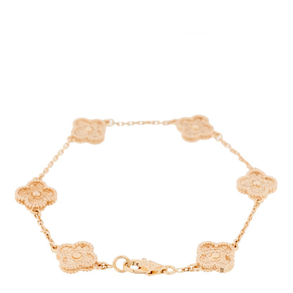 Van Cleef & Arpels 18K Rose Gold 6 Motifs Sweet Alhambra Bracelet 2 of 6