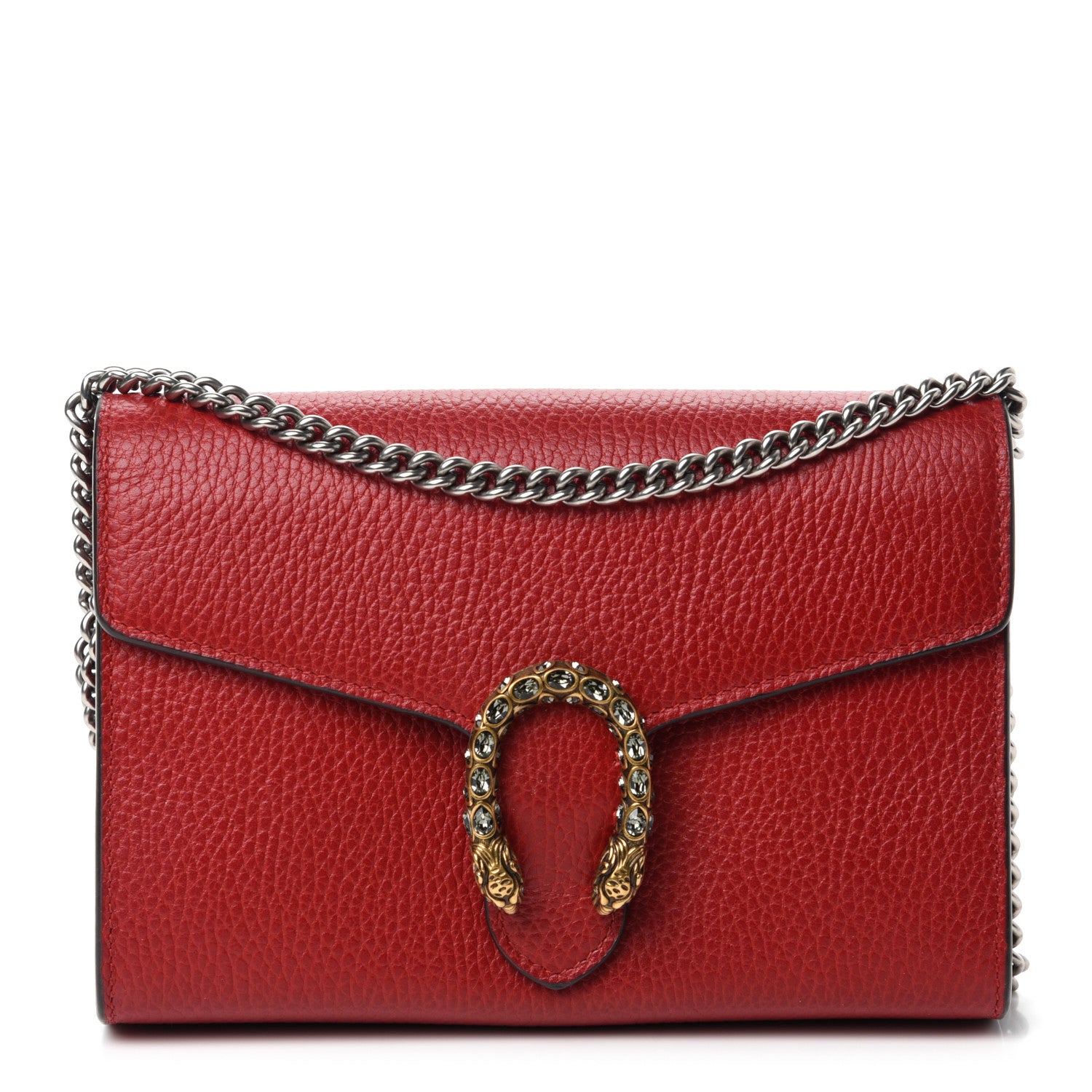 Gucci Calfskin Mini Dionysus Chain Wallet Hibiscus Red 1 of 11