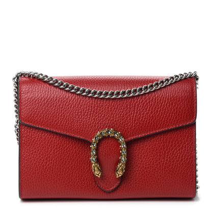 Gucci Calfskin Mini Dionysus Chain Wallet Hibiscus Red 1 of 11