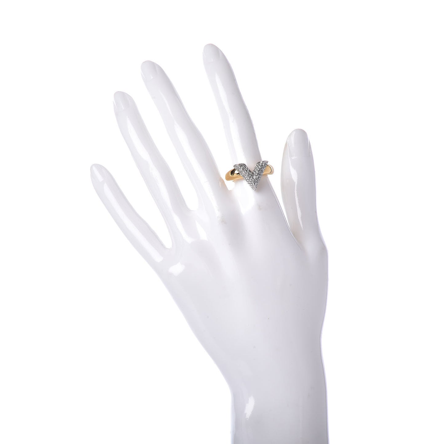 Crystal Essential V Strass Ring M Silver Gold