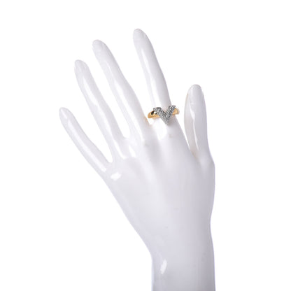 Louis Vuitton Crystal Essential V Strass Ring M Silver Gold 2 of 6