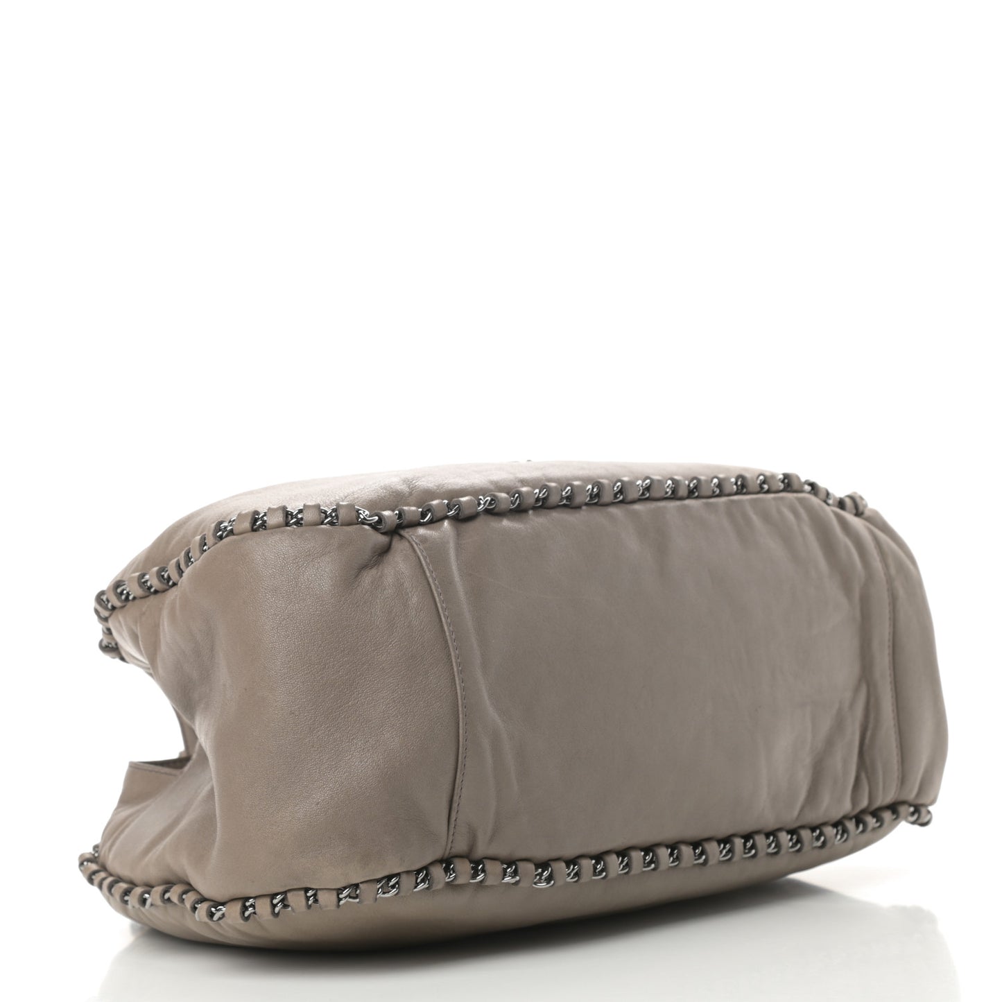 Lambskin Chain Hobo Grey