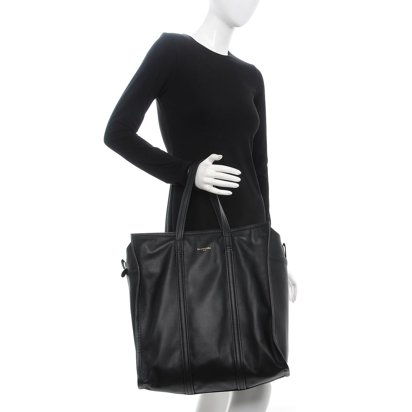 Agneau Medium Bazar Shopper Tote Black