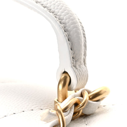 Chanel Caviar Quilted Mini Top Handle Flap White 11 of 12