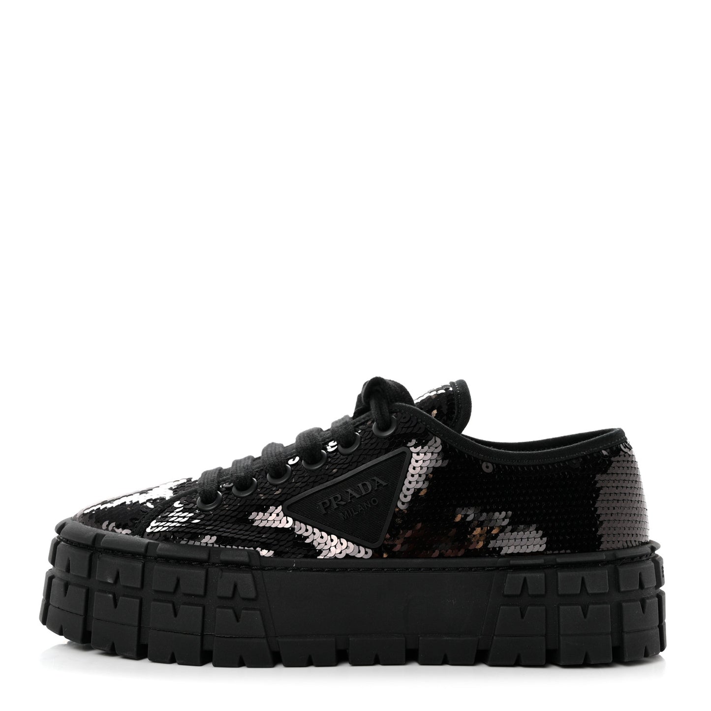Paillettes Triangle Logo Double Wheel 50mm Sneakers 38 Black