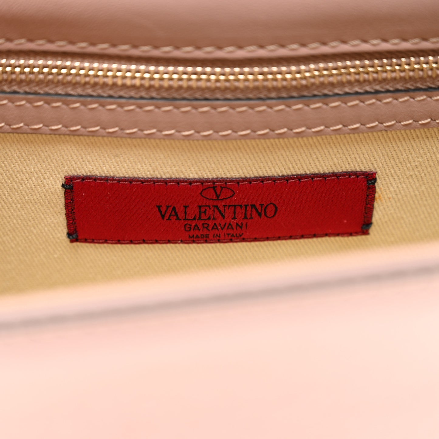 Vitello Small Glam Lock Rockstud Flap Poudre