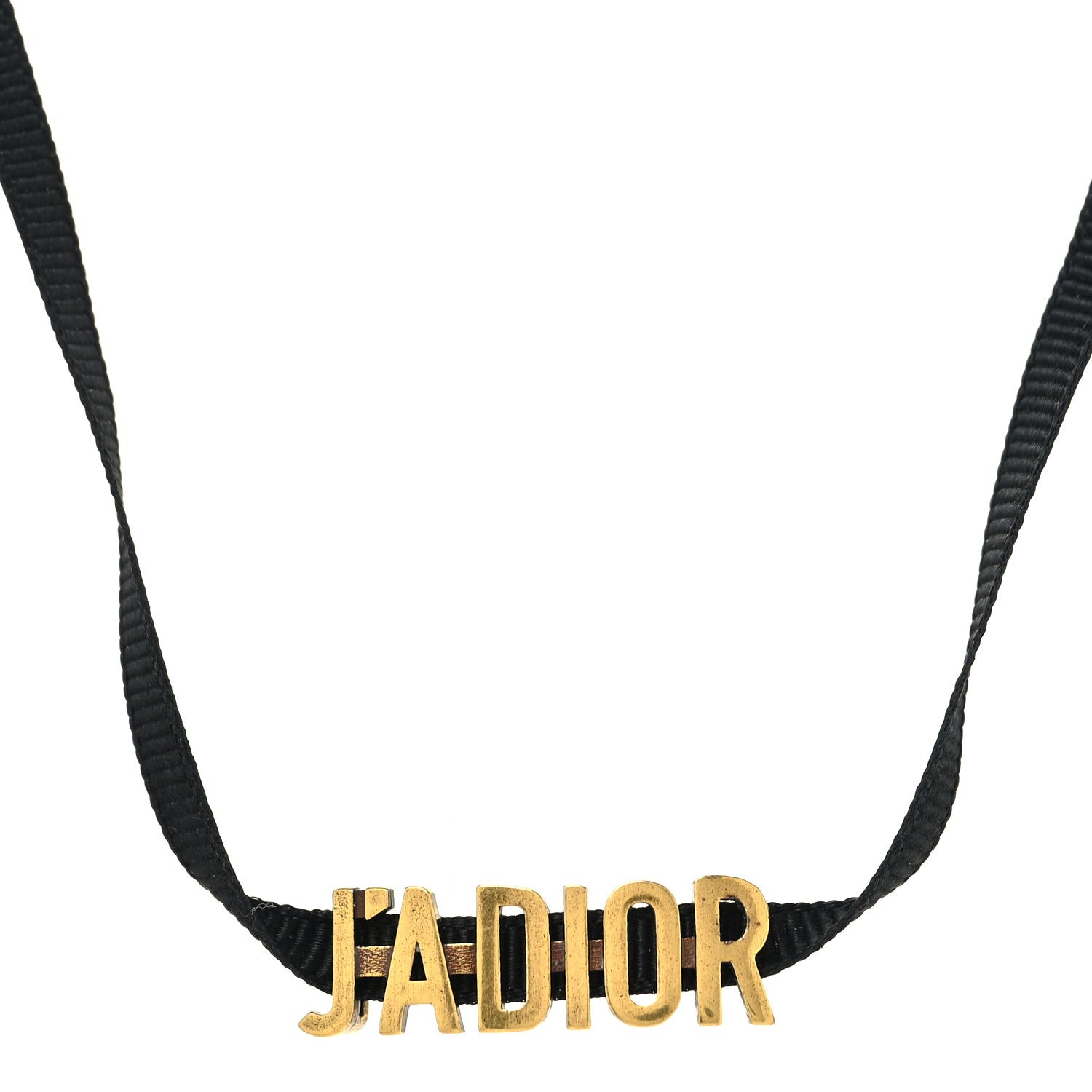 Christian Dior Grosgrain Ribbon J'Adior Logo Choker Necklace Black 1 of 4