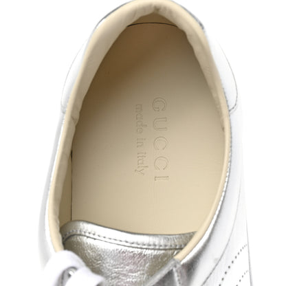 Gucci Metallic Nappa Interlocking G Perforated Mens Ace Sneakers 11.5 Argento 7 of 8