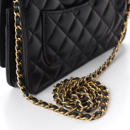 Chanel Aged Calfskin Quilted Lucky Charms 2.55 Reissue Wallet On Chain WOC Black 11 of 12